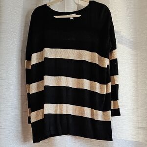 Katherine Barclay Chic Black and Gold Striped Sweater